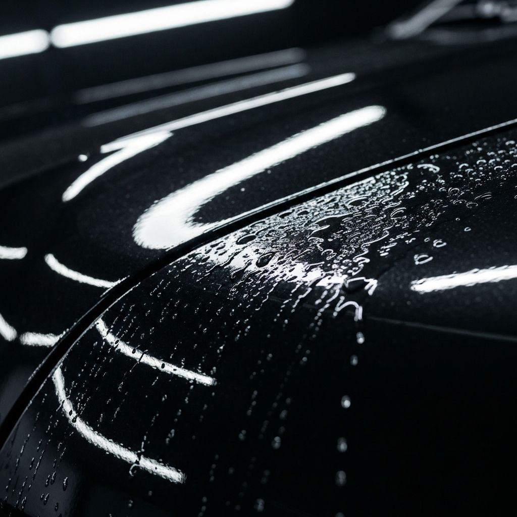 Ceramic coating application on car in Tbilisi - TintLine hydrophobic paint protection service